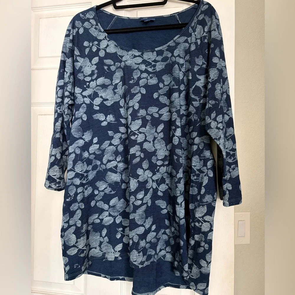 J. Jill Blue Boxy Tunic with Relaxed Fit - Picture 1 of 7